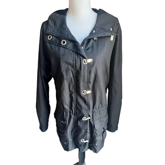 Lauren Ralph Lauren black full zip rain jacket size L - Picture 1 of 6